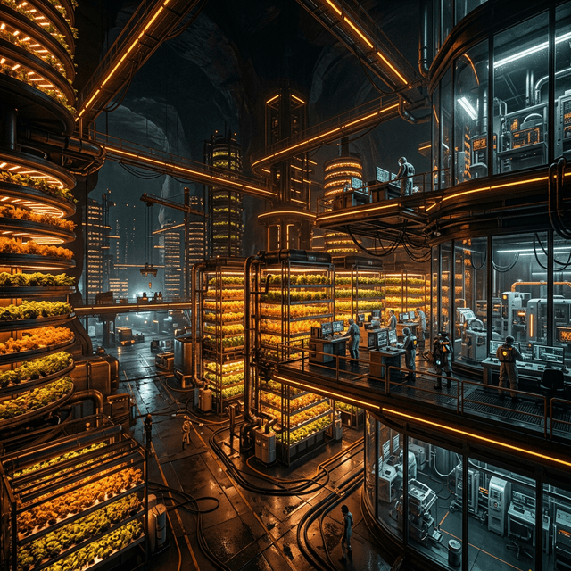 AgriTech Futuristic Vertical Farm